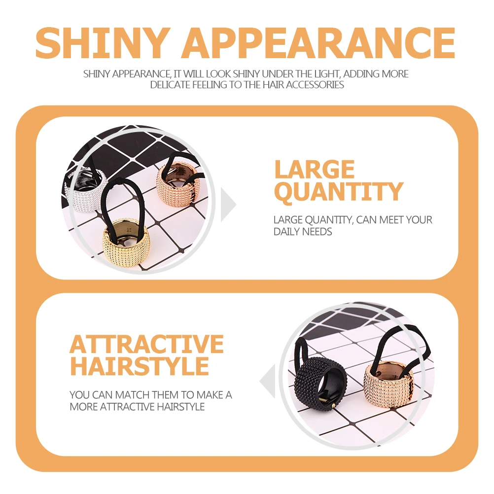 

4 Pcs Hair Bands Elastic Ponytail Holder Fine Hair Cuff Circle Ties Black Rose Gold Silver Gold Women Hairstyle Tool