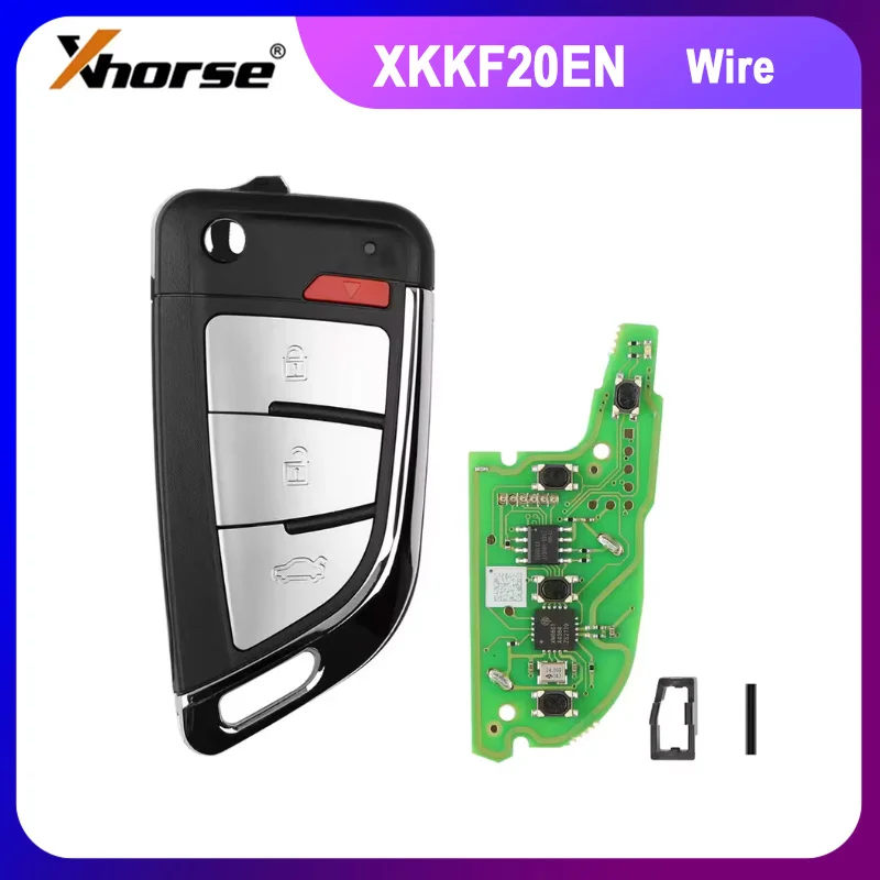 

1/2/5PCS Xhorse XKKF20EN Wire Remote Key Knife Style 3+1 Botton