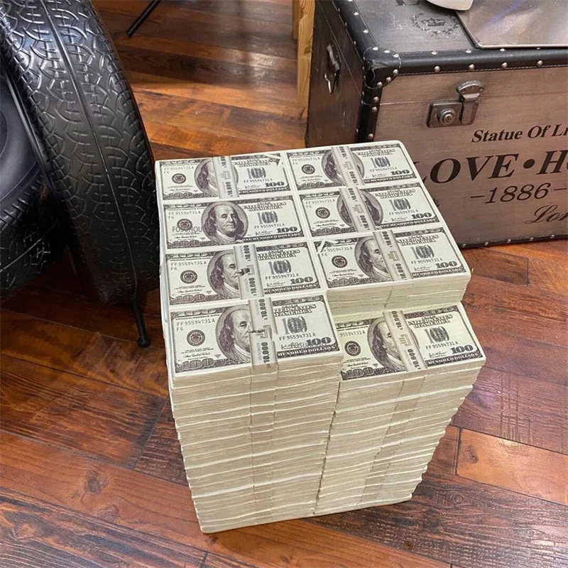 Nordic Creative Dollar Stool Chair Home Decoration Statue Furniture Living Room Dollar Bill Resin Funny Ornament side Table