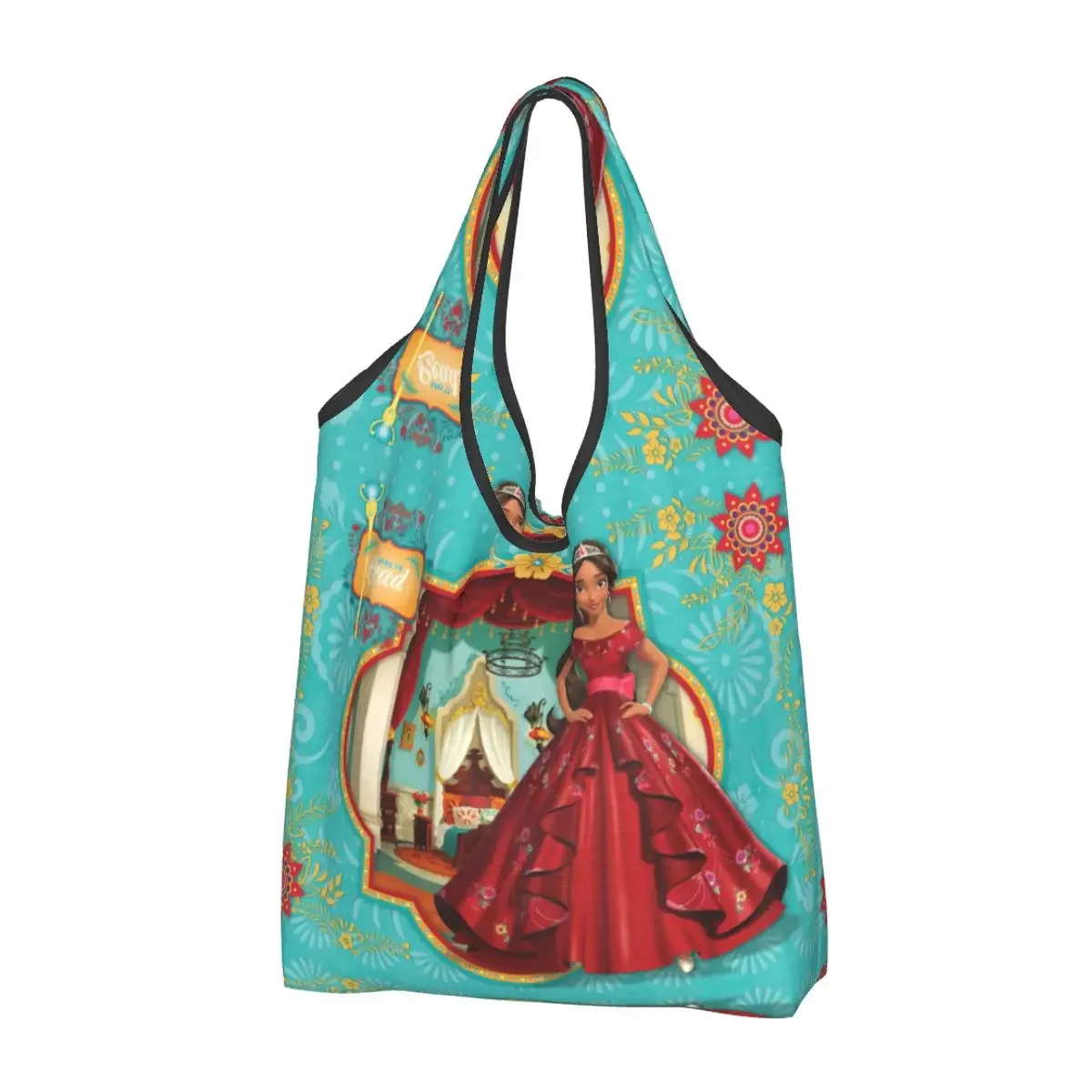 Custom Cute Elena Of Avalor Inspirational Shopping Tote Bags Portable Anime Adventure Groceries Shopper Shoulder Bag