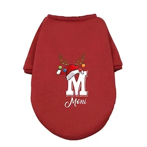 Personalised Christmas Pet Dog Clothes Custom Name Dogs Winter Warm Hoodies French Bulldog for Puppy Medium Dog Clothing Gift