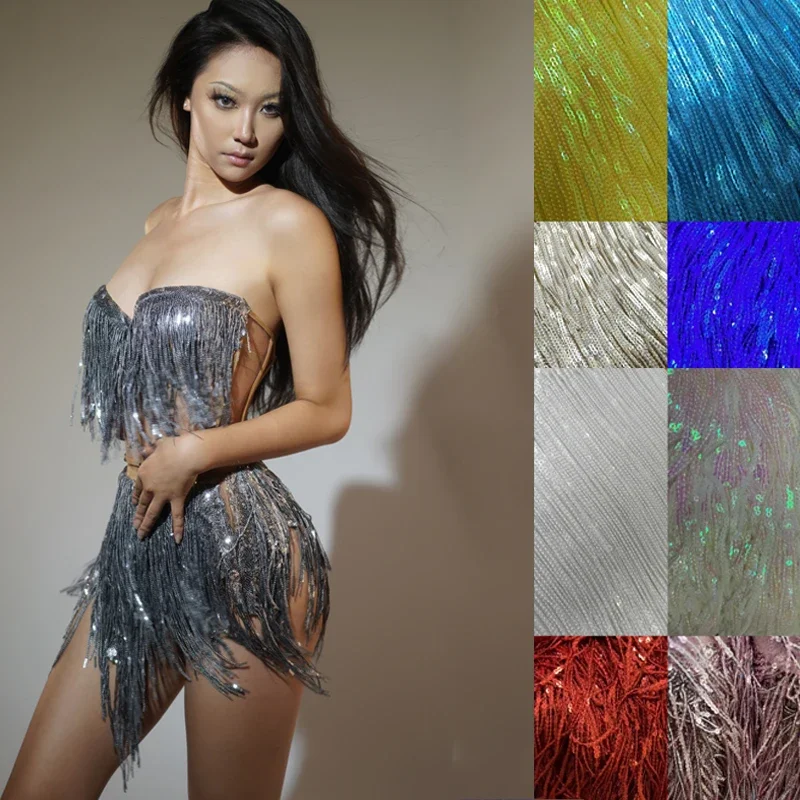 

Many Colors Full Fringed Festival Outfit Women Sexy Gogo Dancer Costume Bar Nightclub Dj Ds Party Halloween Stage Wear