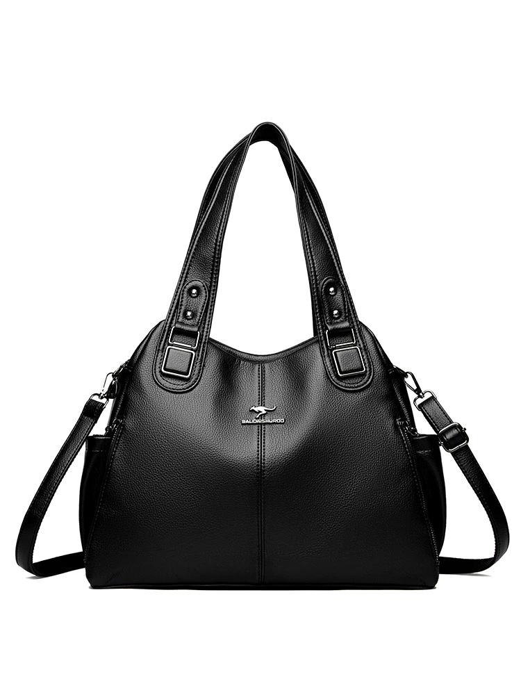 

Новая брендовая сумка-тоут 2025 года из мягкой кожи, большая вместительная женская сумка через плечо, сумка для мамы, из полиэстера, с застежкой-молнией