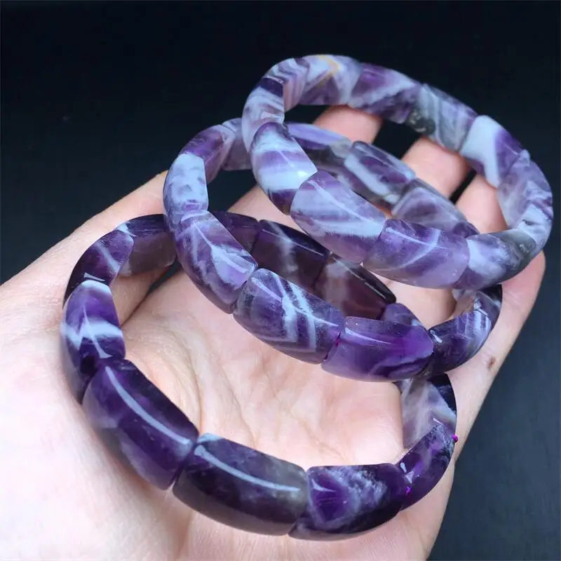 10x7MM Natural Dream Amethyst Bangle Healing Reiki Crystal Man Woman Fengshui Jewelry Birthday Gift 1pcs