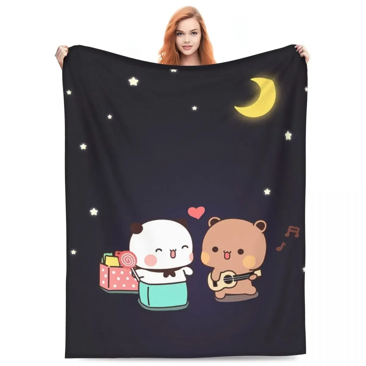 

Bubu Dudu Moon Super Warm Plush Throw Blanket for Bedroom Sofa Bed Cover Flannel Travel Blanket