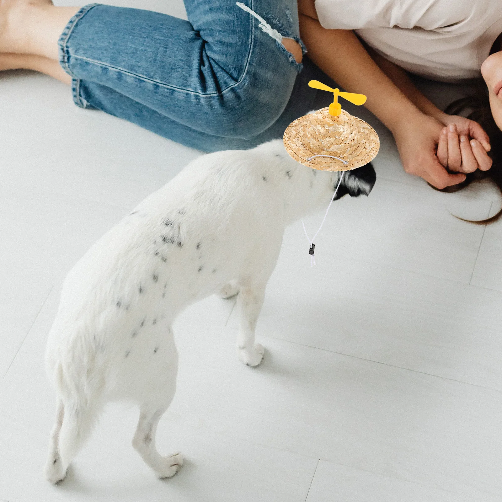 

Pet Sun Hat Adjustable Dog Cats Hats Woven Cap Visor UV Protection Cartoon Birthday Costumes Small Puppy Household