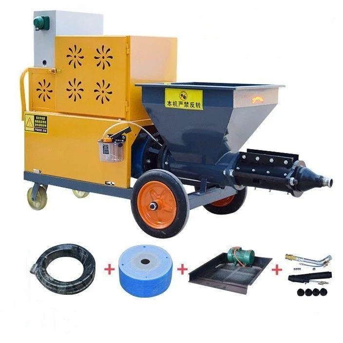 Multi functional cement mortar wall plastering machine, fully automatic mortar spraying machine, spray painting artifact