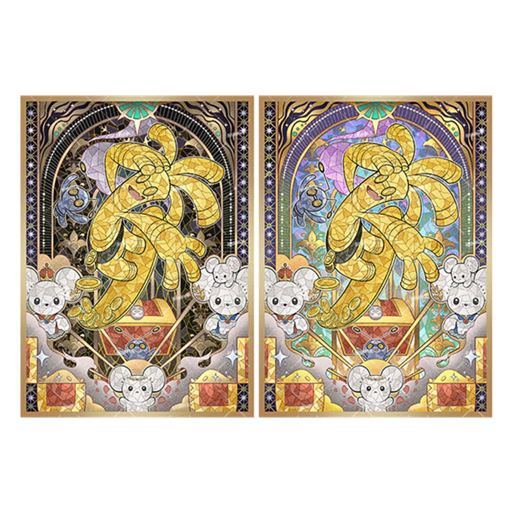 

60Pcs/set 66X91Mm Diy Ptcg Gholdengo Maushold Card Sleeve Glass Painted Ptcg Maushold Card Protection Cover Gift Toys
