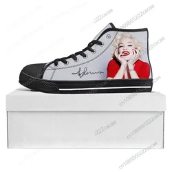 Madonna pop rock singer disco fashion High Top High Quality Sneakers Mens Womens Teenager Canvas Sneaker Couple Shoe Custom Shoe