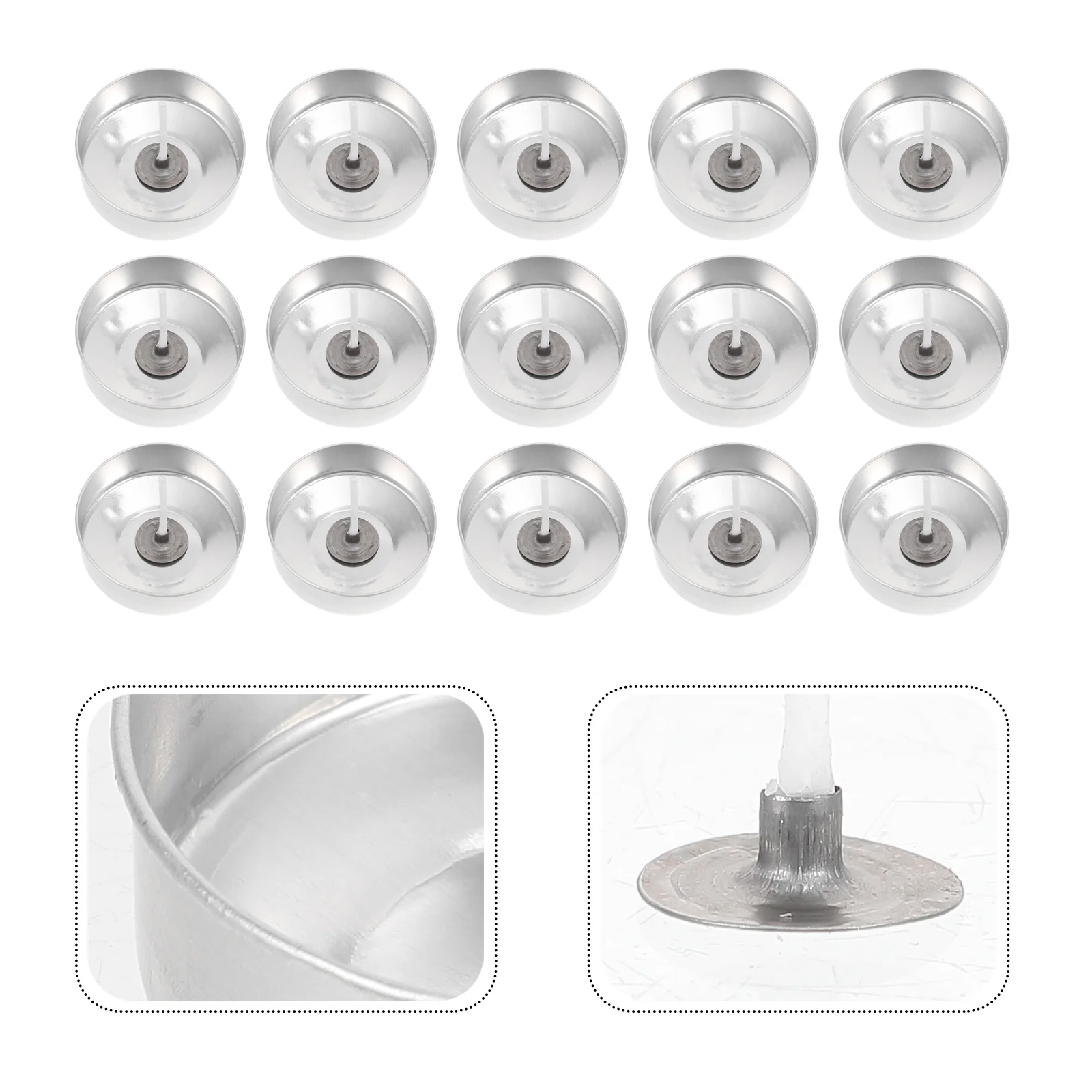 100 Sets Model Aluminum Shell Wick Wax Holder Tins Jars Tealight Accessories