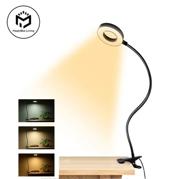 48 LEDs Clip on Desk Lamp 360°Flexible Gooseneck Reading Table Light Eye-Caring USB Clamp Books Night Light Study Read Light 1