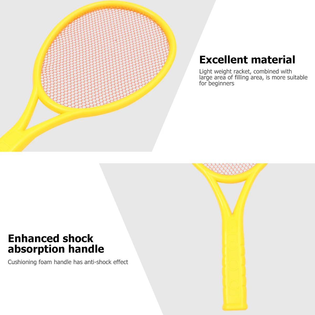 

1Set Tennis Racket Set Plastic Durable Elastic Handle 2 Rackets 2 Balls Parent Child Outdoor Indoor