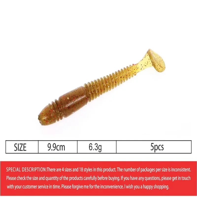 NGB 5PCS Soft Fishing Lure 9.9Cm 6.3G Minnow Lure Bass Fishing Bait For Carp Fishing Tackle Acessories