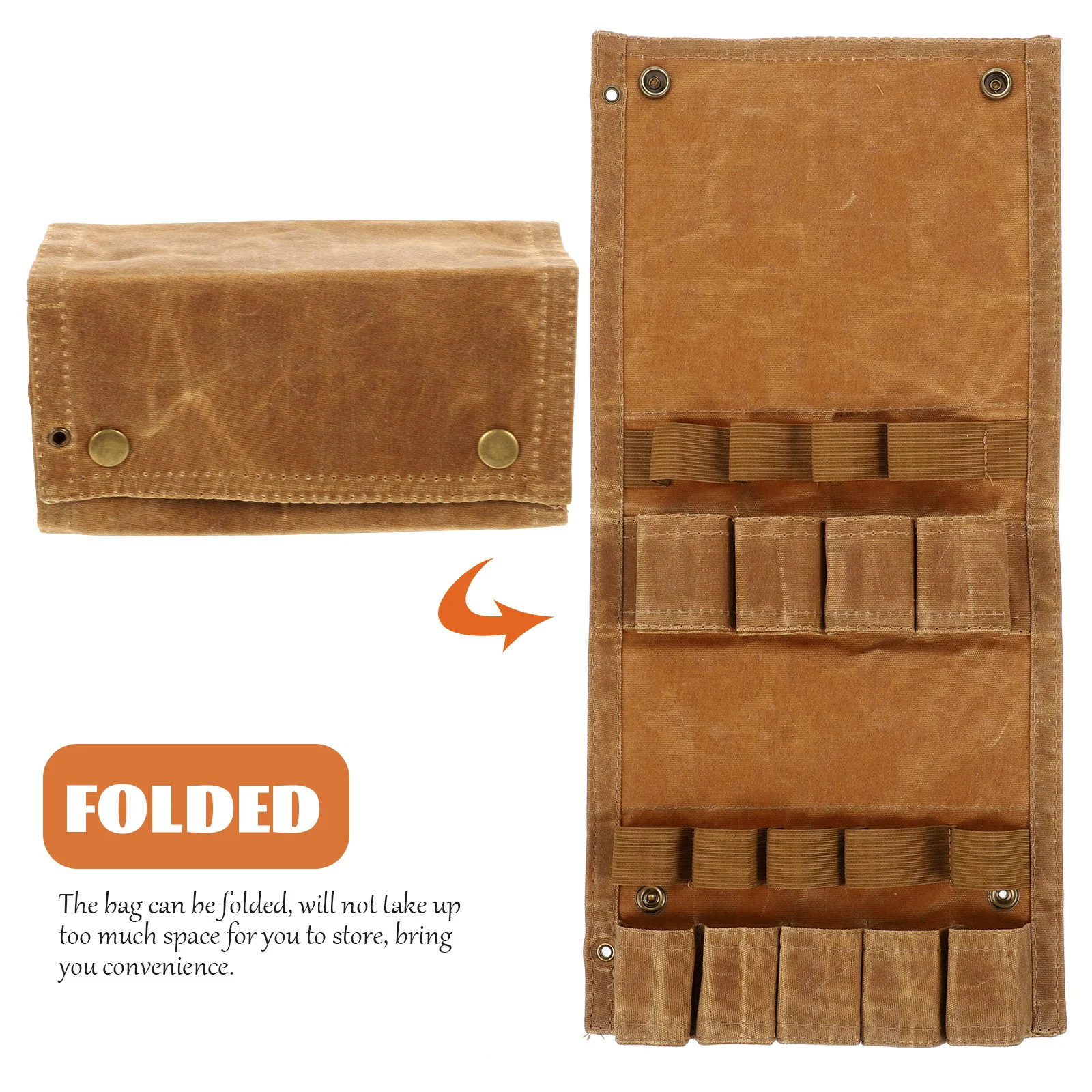 

Foldable Canvas Spice Bottle Bag Outdoor Camping Holder Portable Travel Seasoning Storage Pouch for Picnic Bbq Hiking