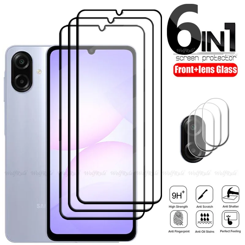 6-in-1 For Samsung A07 Glass Samsung Galaxy A07 Tempered Glass Full Cover Glue 9H Screen Protector Samsung A07 A 07 Lens Glass
