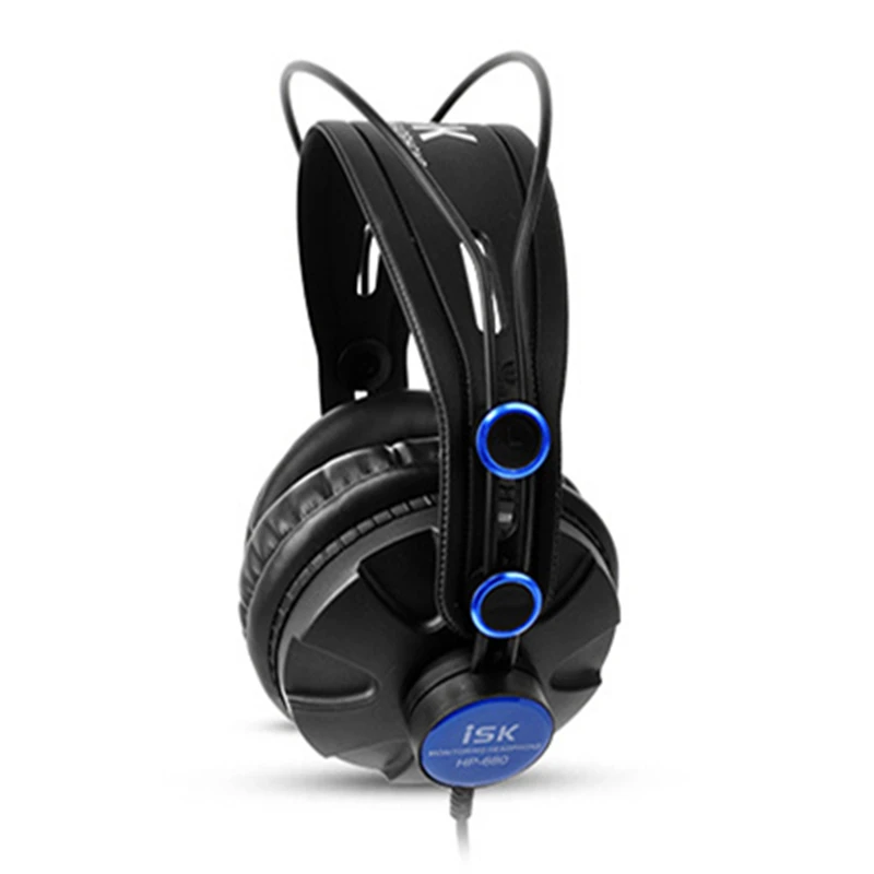 Pro Monitor Studio DJ หูฟัง ISK HP680 แบบไดนามิก 1200mW ที่มีประสิทธิภาพ Over Ear หูฟังตัดเสียงรบกวน HiFi ชุดหูฟัง Auriculars