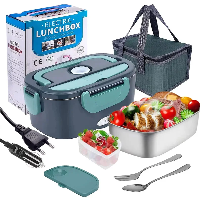 

60W Portable Lunch Warmer 1.5L Electric Food Box Leak Proof Heating Container for Truck Drivers Car Home