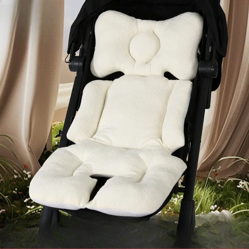 Embroidered Seat Pad Thickened Pure Cotton Baby Stroller Cushion for High Chair