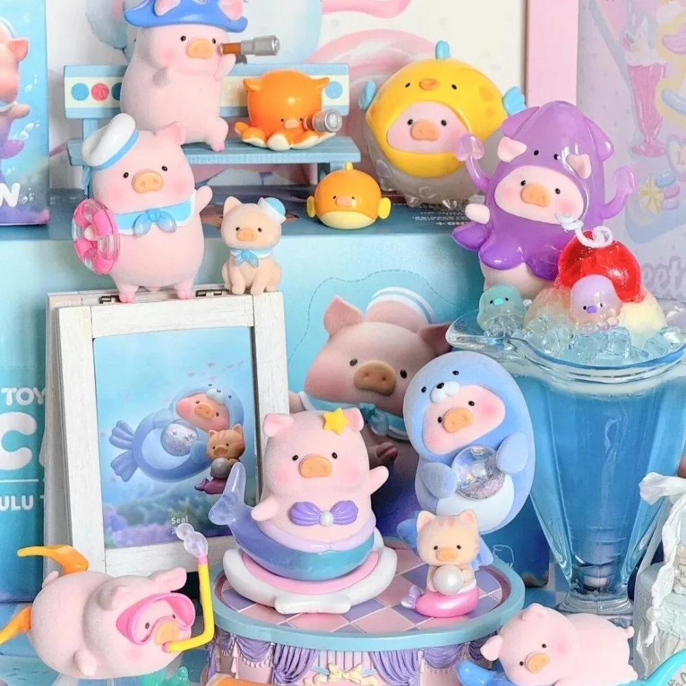 

Action Lulu Pig Ocean Series Blind Box Kawaii Tide Player Hand Figure Display Toys Desktop Collection Mysterious Surprise Gifts