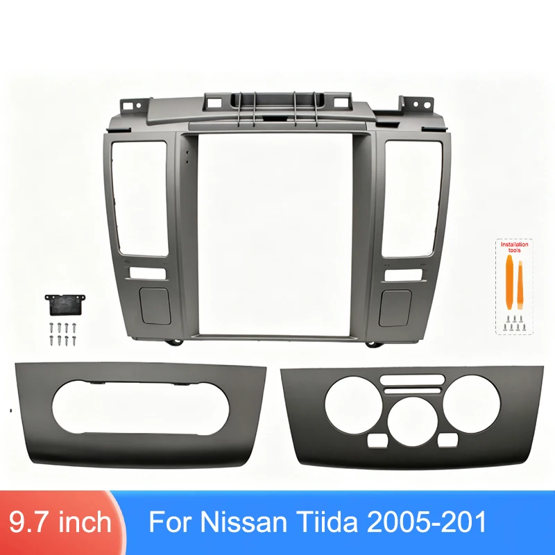 9.7 Inch Car Radio Fascia Frame For Nissan Tiida 2005-2010 Vertical Screen Android Stereo Dashboard Trim Kit