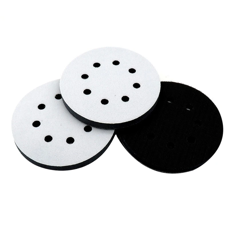 5x Interface Pads 5 Inch 8 Gat Haak & Loop Zacht Spons Schuim Schuren Interface Pad Voor Orbitale Schuurmachine Polijsten