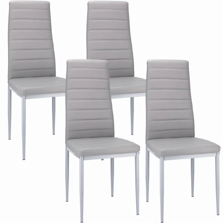 Chair VERUM eco-leather gray-4 pieces