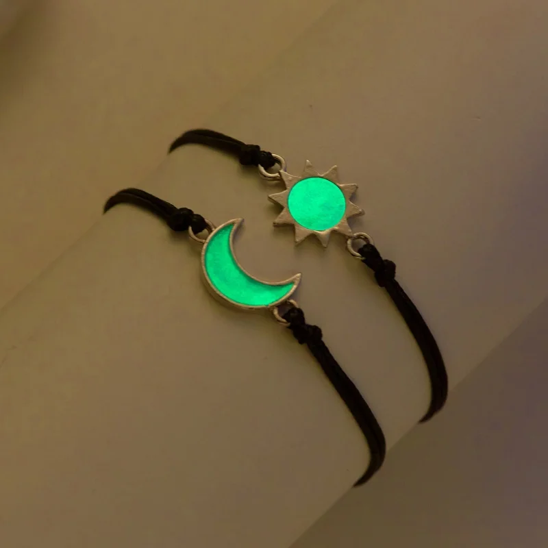 

2Pcs Adjustable Couples Bracelet-Strong Woven Rope-Glow-In-The-Dark Bracelets Couples,Family&Friendship Bracelet for Gift
