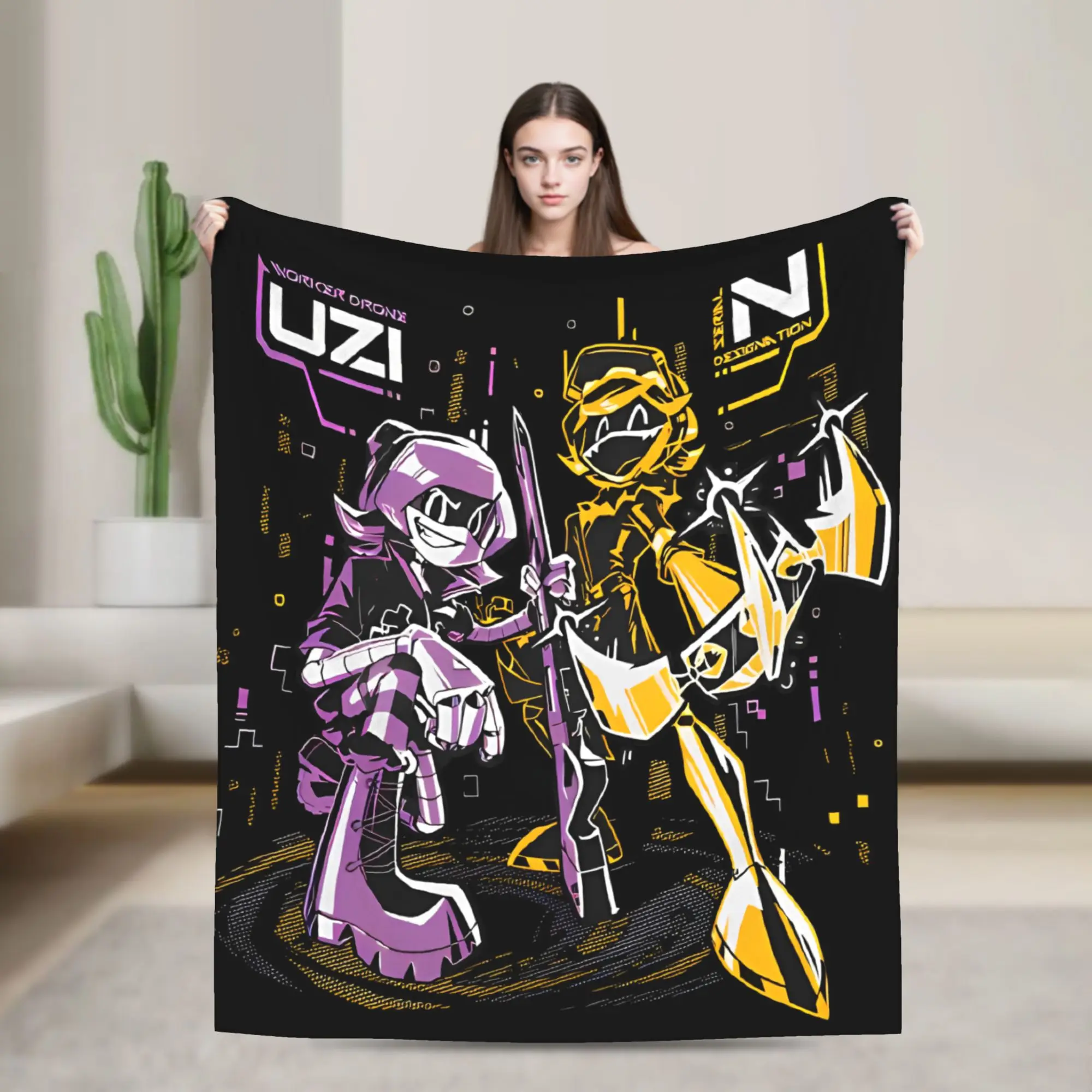 Murders Drones Blankets Velvet Black Comedy Super Soft Throw Blankets for Car Sofa Couch Bed Rug