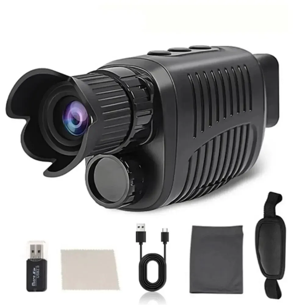 1080P HD الأشعة تحت الحمراء للرؤية الليلية أحادي العين مع 5X التكبير الرقمي تلسكوب الصيد جهاز البحث في الهواء الطلق 300 متر عرض الظلام الكامل