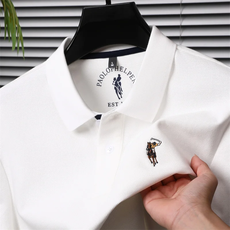 100% cotton long sleeve polo shirt Men autumn luxury brand embroidered Korean version fashion T-shirt business Paul men's wear