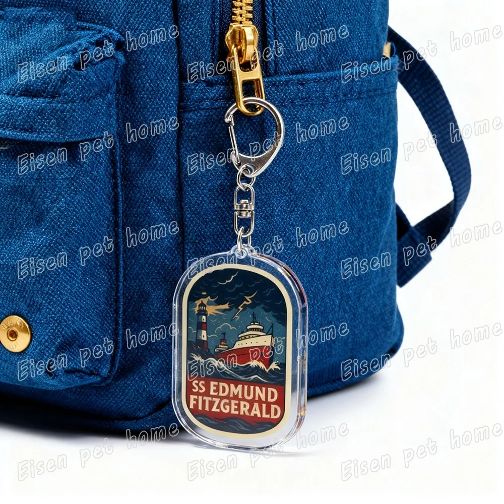 Classic Edmund Fitzgerald Lake Superior Keychain Accessories Bag Charms Keyrings Jewelry Fans Freinds Commemorate Gifts