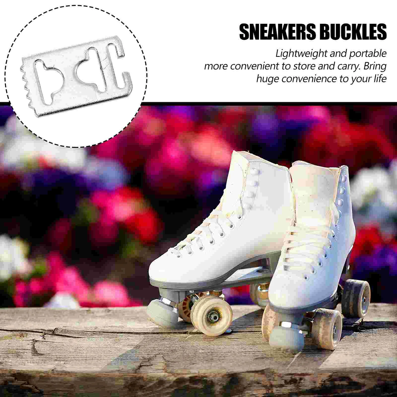 16 Pcs Lazy Shoe Lace Buckle Shoelaces Accessories Shoes Invisible Buckles White Metal Flat