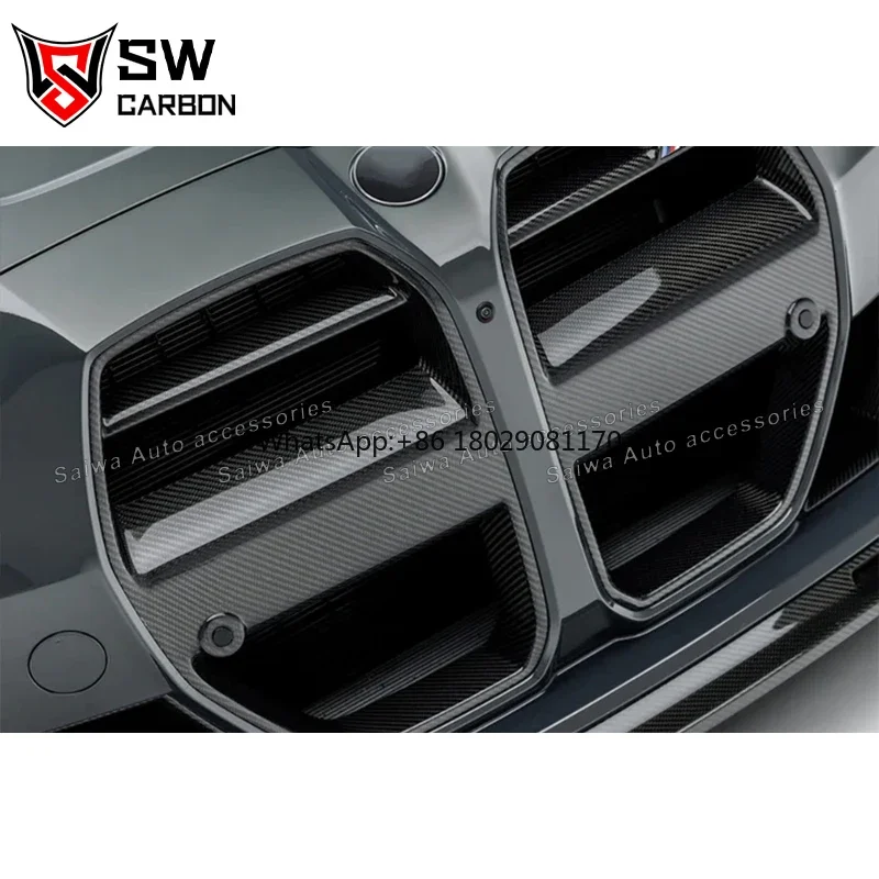 Dry Carbon V-Style G80 M3 Grille For BMW G8X G82 G83 M4 Front Bumper Intake Grille Frame Trim Competition Sport 2020+