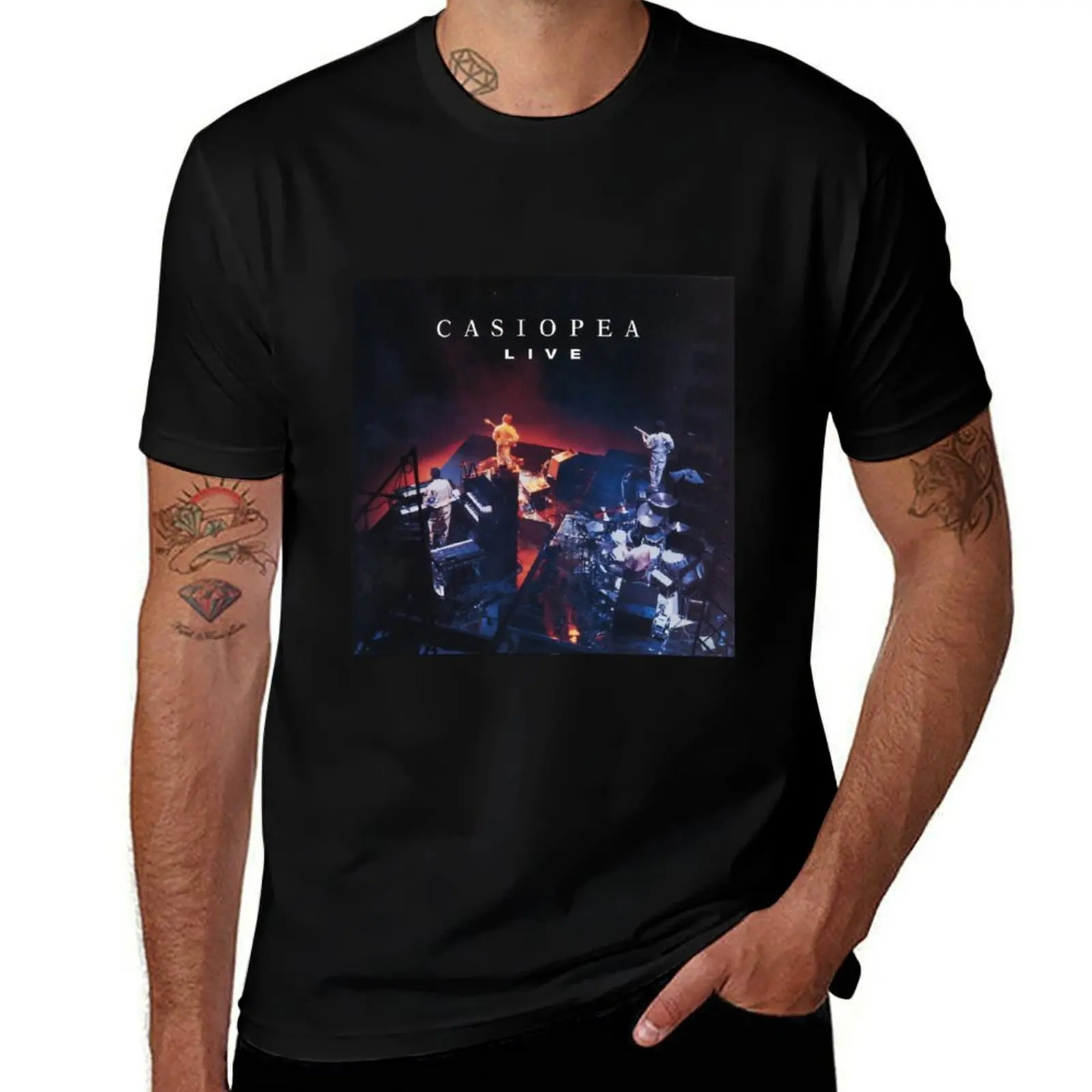 casiopea live 1985 album cover T-Shirt Simple Solid Color Crew Neck Tee