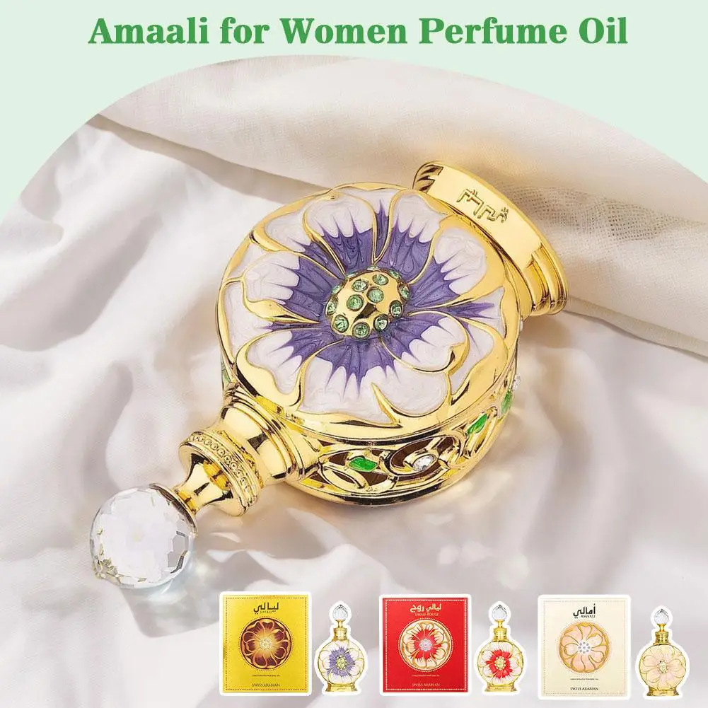 Long Lasting Effect Rose Petal Perfume Dubai Oil Arabic Lasting Refreshing Fragrance 15ml Original Woman Perfume Christmas Gift