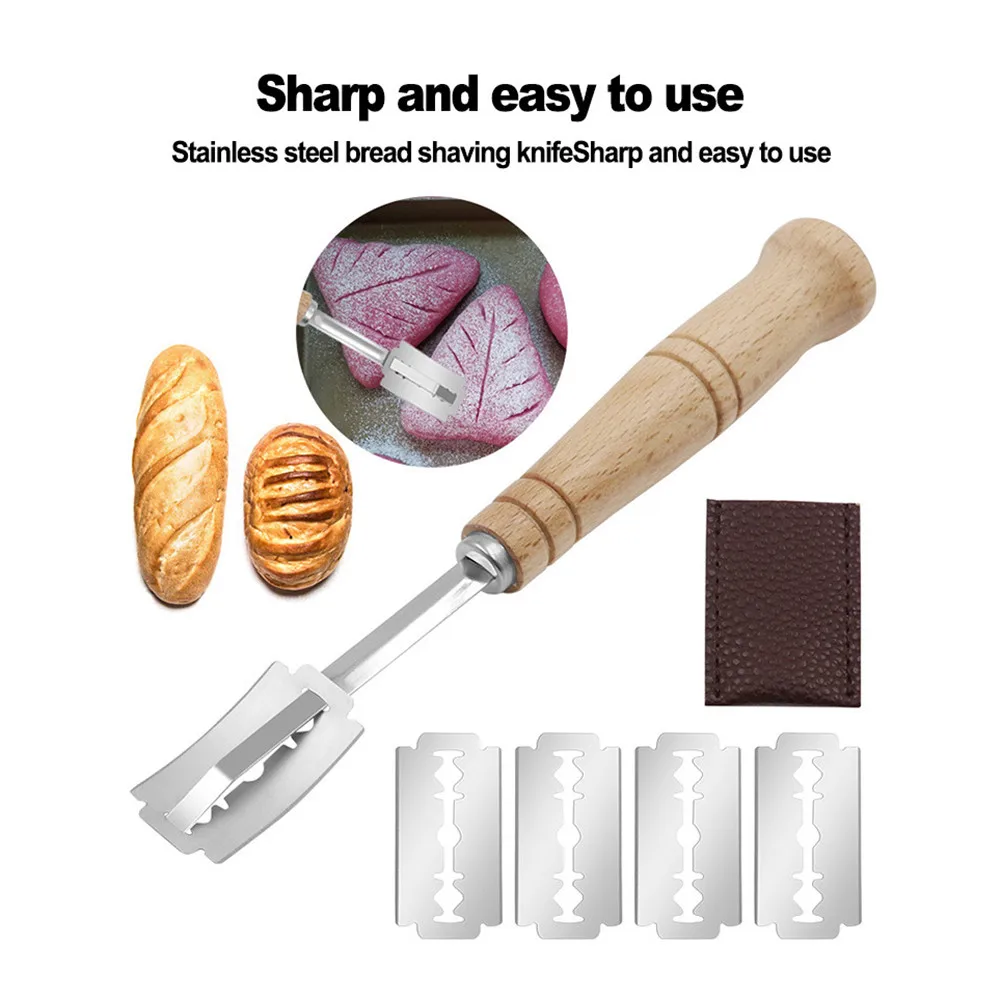 Bread Bakers Cutter Slashing Tool Bread Lame Dough Scoring Blade Tools Making Cutter Curved blade For Kitchen Hotel