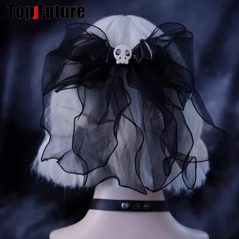 All Style skull Devil Big Bow Hair Clip Y2K girl Harajuku Gothic Subculture Accessories  demon Hair clips pins Hairpin Barrettes