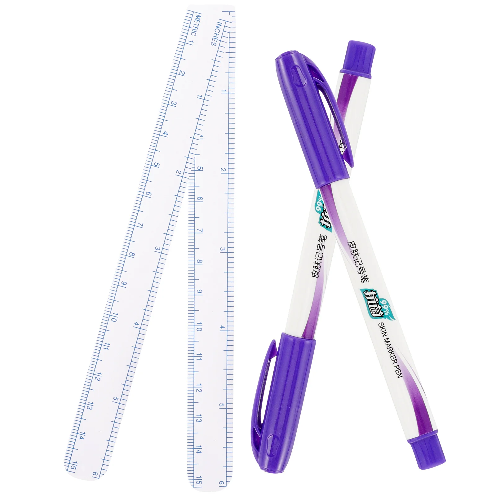 

2Pcs Tattoos Skin Markers Professional Surgical Marking Pens for Piercing Eyebrow Body Positioning and Tattoo Application