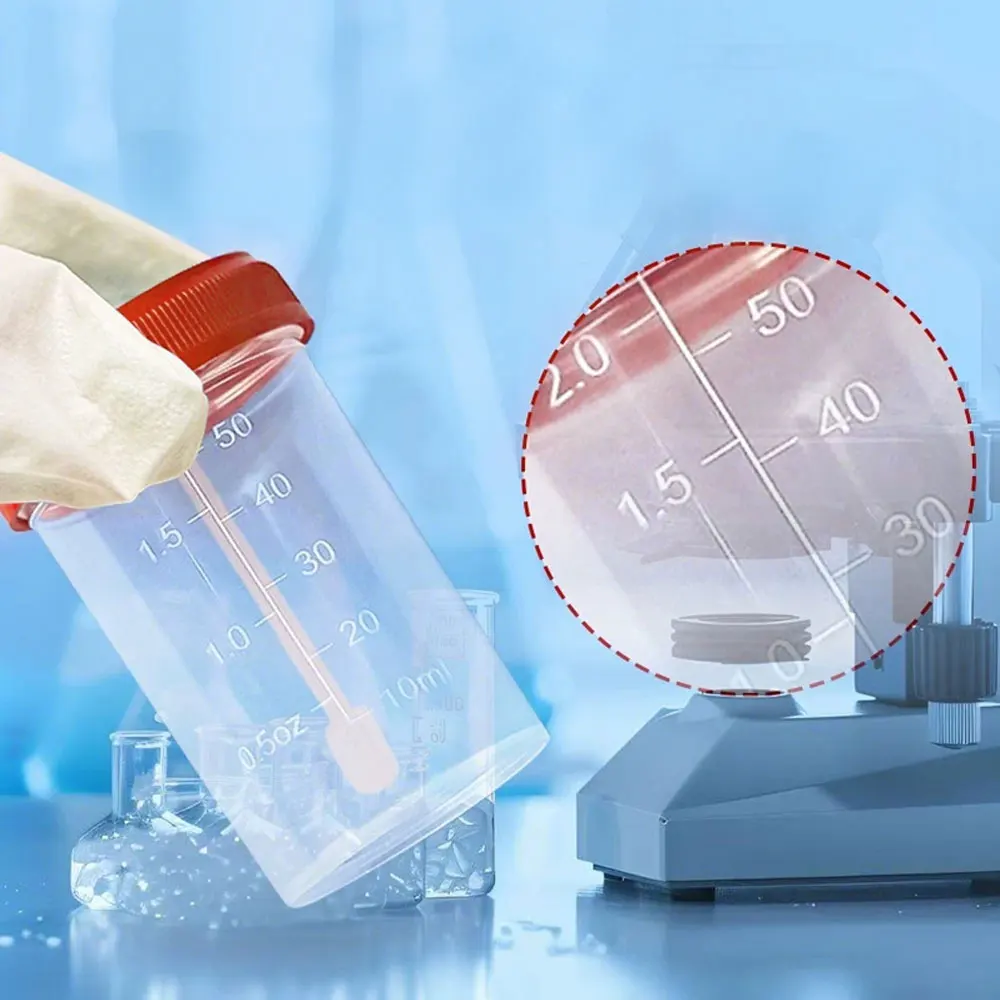 10-100pcs 60mL Hospital Fecal Collection Sample Cup Specimen Bottle Physical Test Plastic Cup Container for Medical Use