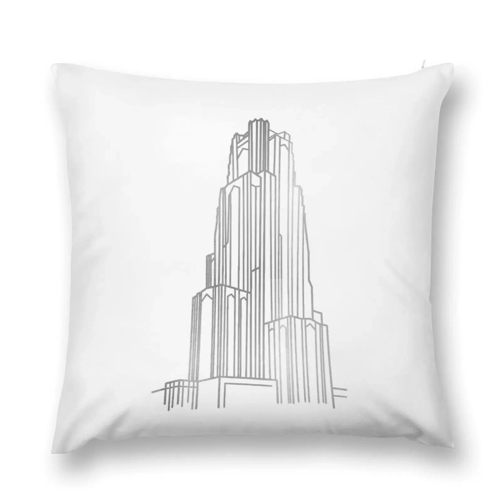 Silver Cathedral of Learning Throw Pillow Sofa Pillow Cover Decorative Cover For Living Room pillow