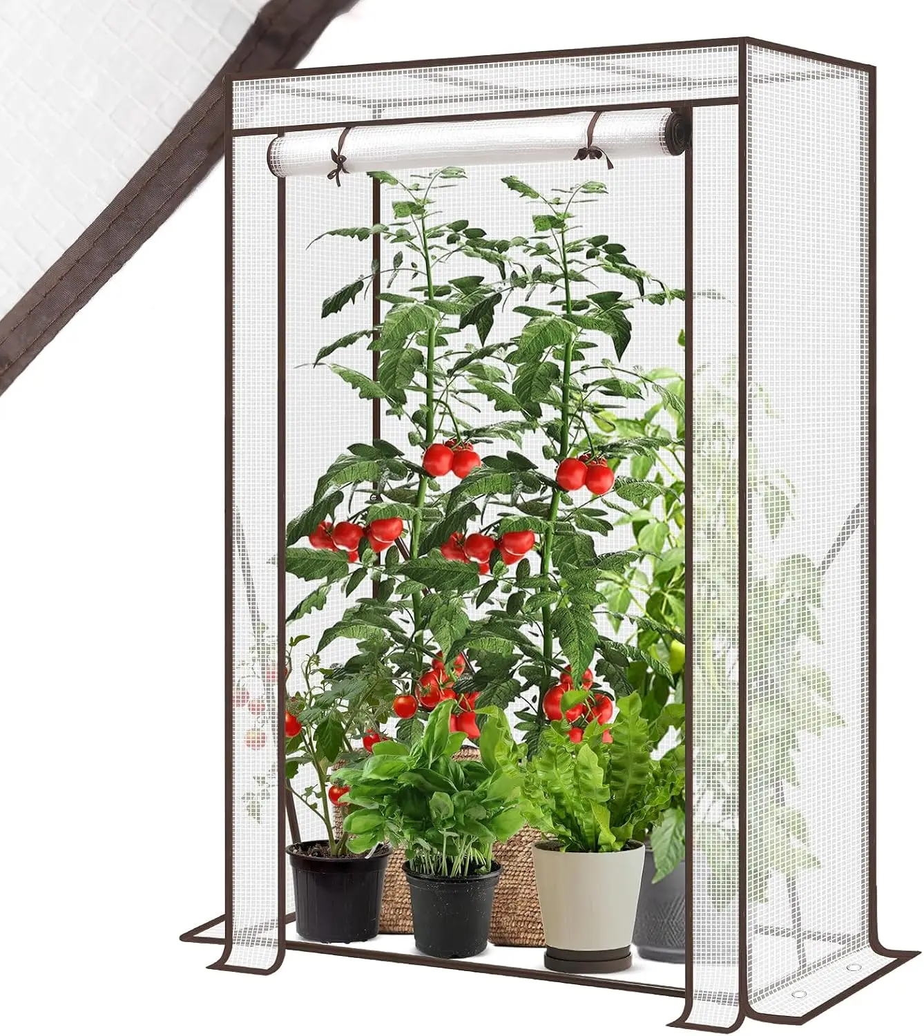 Piccola serra per pomodori 150x100x50cm in pellicola, stabile e resistente al freddo, serra da balcone facile da montare per interni ed esterni