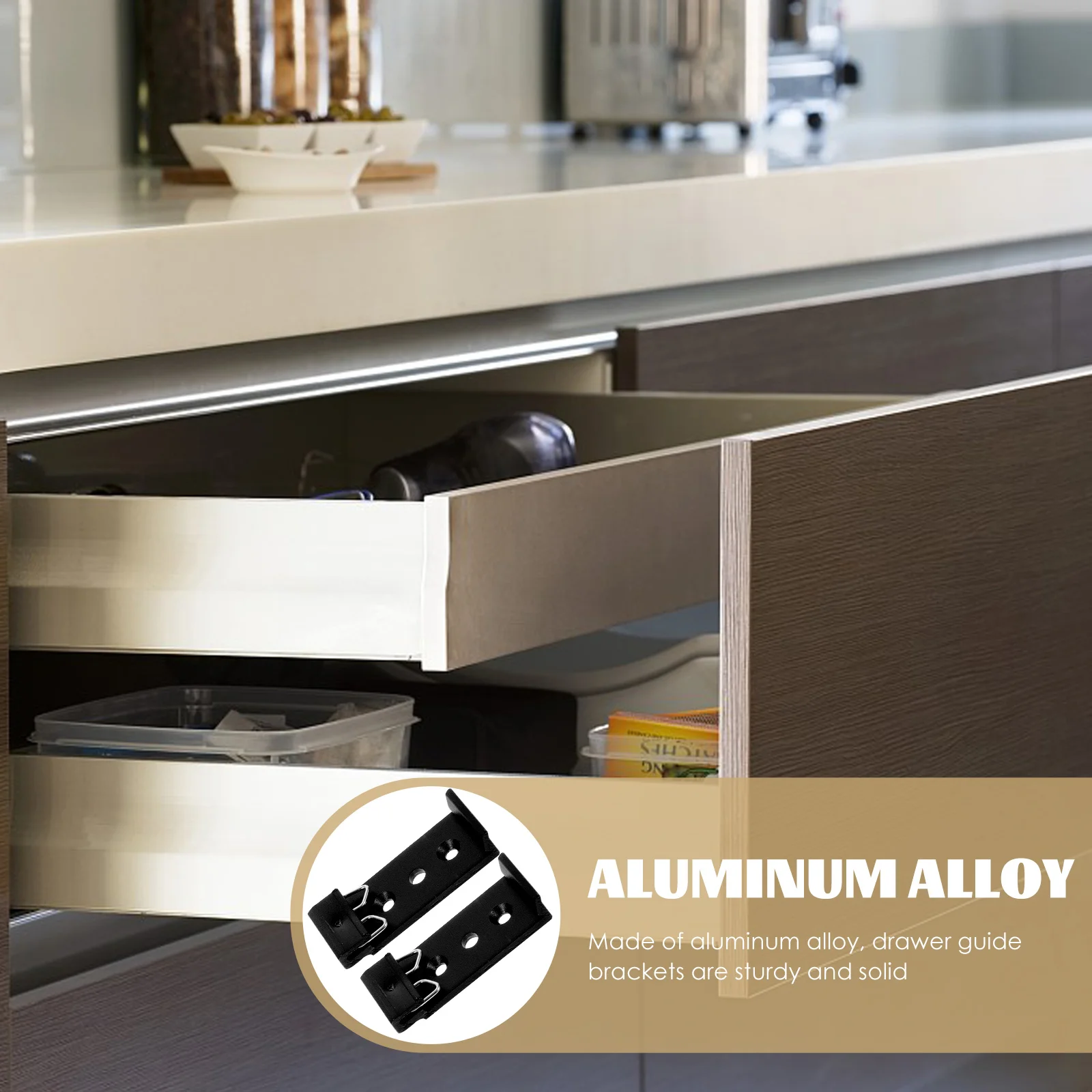 

2Pcs 20mm Drawer Drawer Slide Buckles Slide Buckles Black Aluminum Alloy Heavy Duty Mounting Brackets for Cabinet Furniture