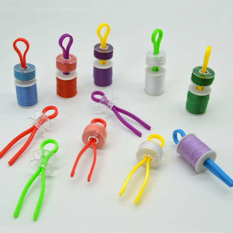 10/30/50 Stück Bunte Plastik-Nähspulen-Clips, Fadenhalter, Spulen-Aufbewahrungshalter, Spulen-Organizer, DIY-Nähzubehör – Detail 5