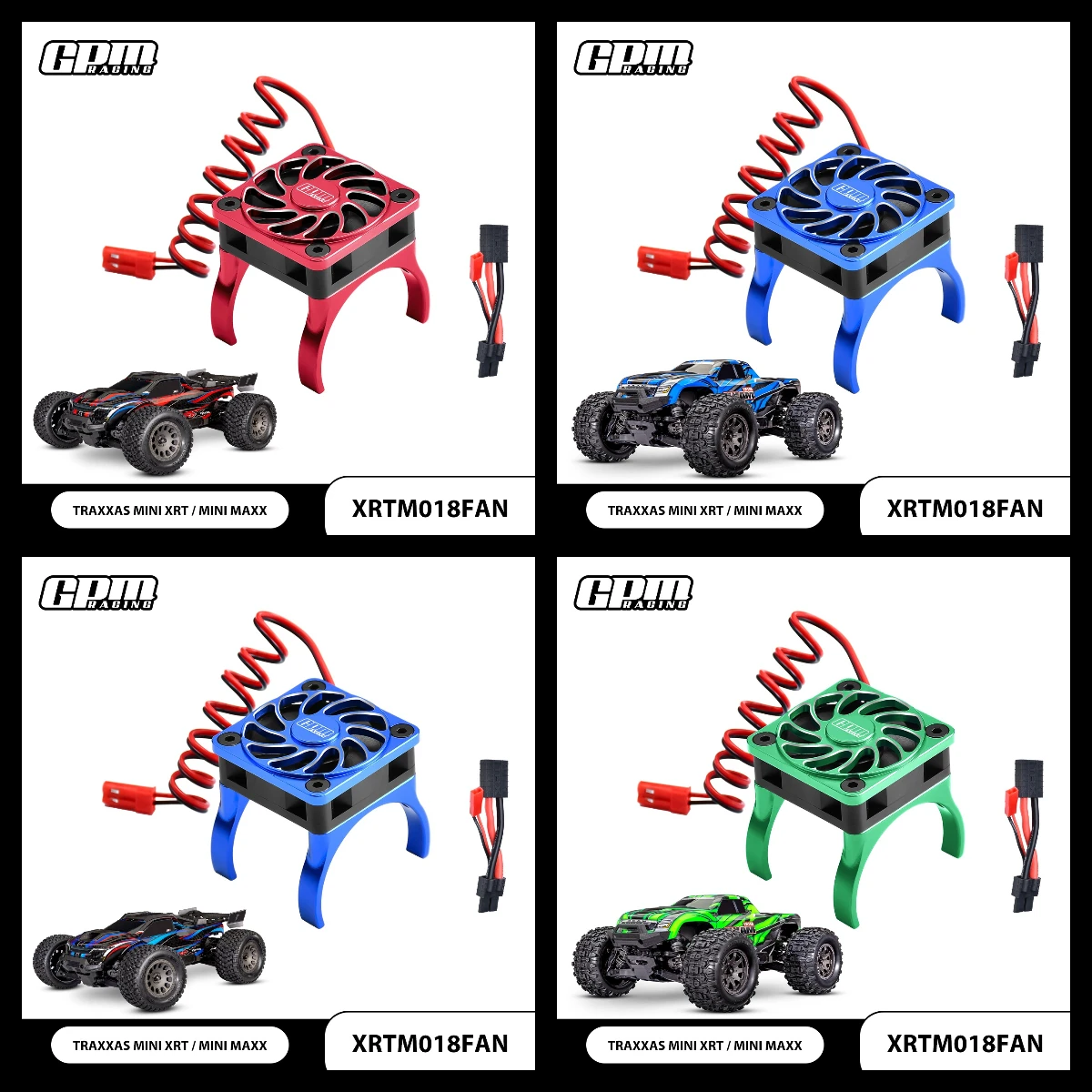 6061-T6 ALLOY HIGH SPEED COOLING FAN 18000 RPM COMPATIBLE WITH 36MM MOTOR FOR TRAXXAS MINI XRT 3S / MINI MAXX / 1/8 JATO 2S / 4S