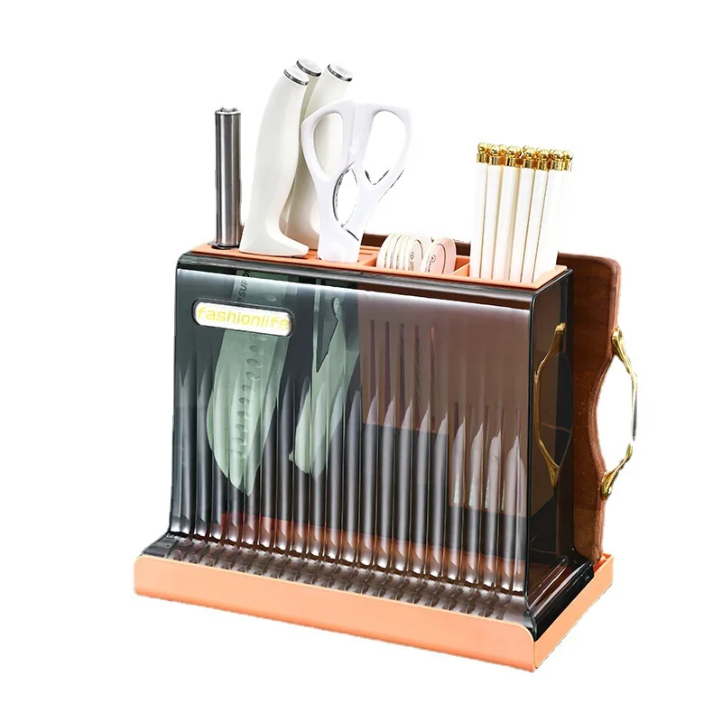 

combination knife holder, light luxury and high value, drain rack, sticky board, integrated chopsticks, storage tableware, shelf