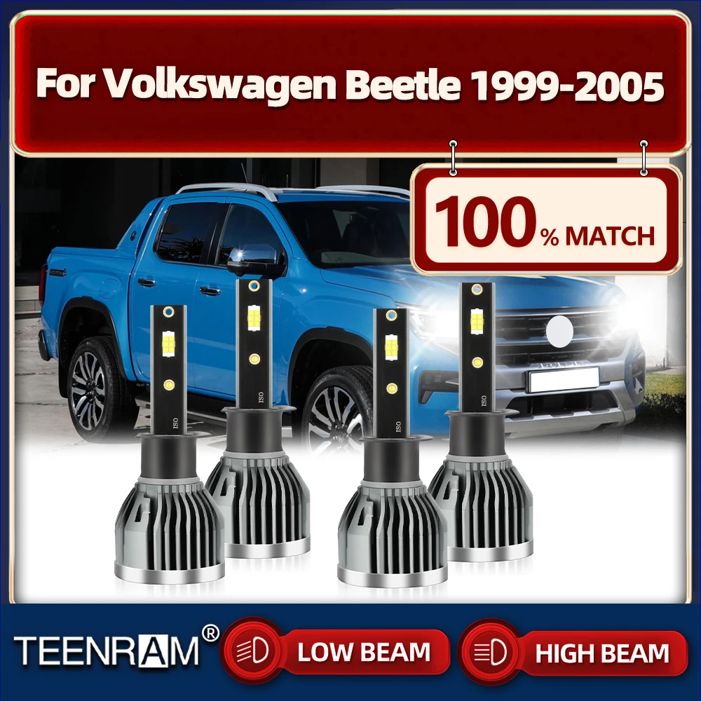 

40000LM High Brightness LED Car Headlights 12V 6000K Plug And Play For Volkswagen Beetle 1999 2000 2001 2002 2003 2004 2005