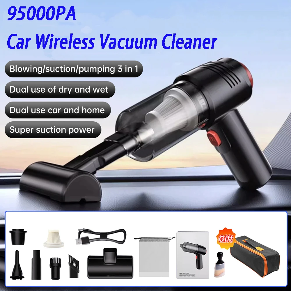 Car Vacuum Cleaner Powerful Wireless car vacuum cleaner 95000PA Strong Suction Home & Car Dual Use Mini Vacuum Cleaner