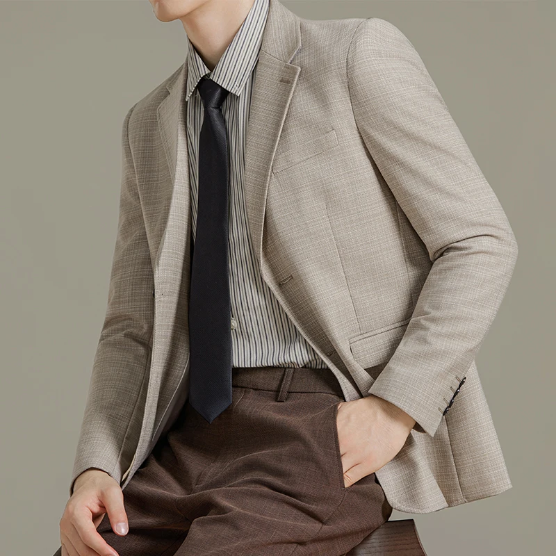 

Мужские пиджаки, осенне-зимние новые однобортные деловые костюмы, пальто, мужская одежда, облегающие повседневные пиджаки