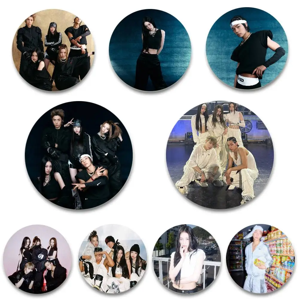 A-ALLDAY PROJECT Badges Anime Round Laser Badge Cartoon Brooch Clothes Backpack Accessories Lapel