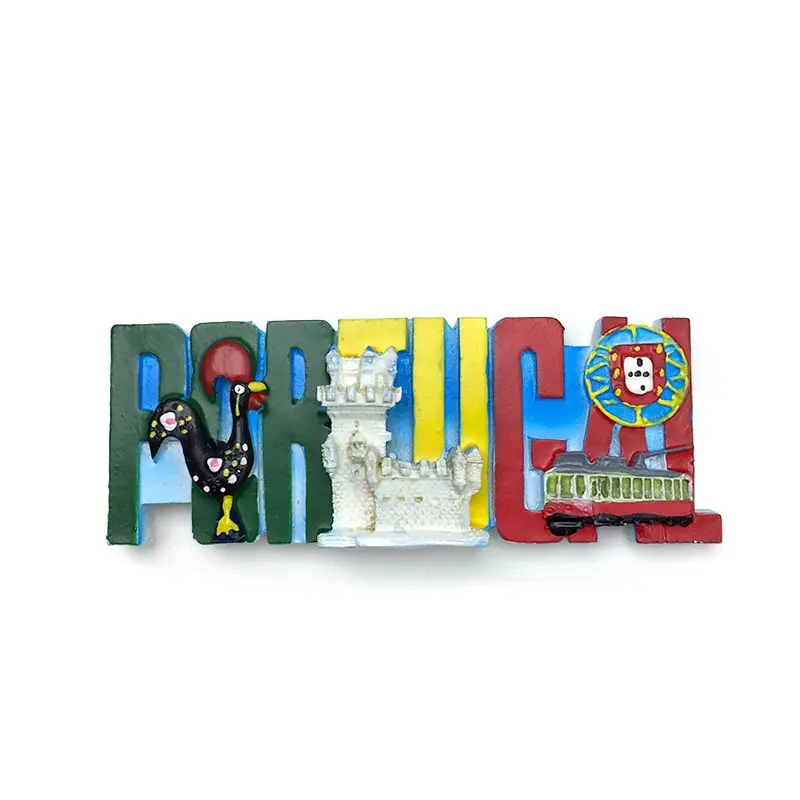 

Portugal 3D Resin Fridge Magnet - Rooster of Barcelos Belem Tower Lisbon Tram Refrigerator Magnets Home Decor Items